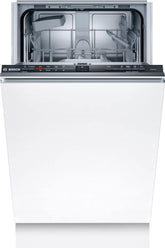 Bosch SRV2HKX41E Serie 2 Geschirrspüler Vollintegriert, 45 cm breit, Besteckkorb, Extra Trocknen auf Knopfdruck, InfoLight rot, AquaStop Schutz gegen Wasserschäden, Mehrfarbig