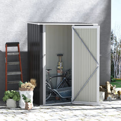 Outsunny Gerätehaus 142×84×189 cm Stahl Dunkelgrau