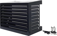 Qventi Abdeckung für Klimaanlage - Anthrazit/Grau - Aluminium - Schutzgitter - Verkleidung - Einfache Montage - Größe S - Außenmaße (LxBxH): 100 x 50 x 75 cm