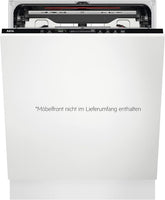 AEG Vollintegrierter Geschirrspüler 60cm, Spülmaschine Serie 7000: mit Glasschutz, Energieklasse A, Besteckschublade, personalisierte Zeit-Steuerung, leise 41dB, ComfortRails, Wasserstopp, FSE7676AP