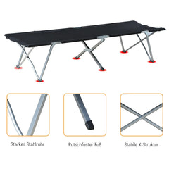 Outsunny Feldbett Campingliege klappbar mit Tragetasche Outdoor