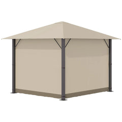 Outsunny Pavillon 3x3 m mit Seitenteilen & Belüftung Khaki