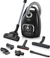 Bosch Staubsauger mit Beutel Serie 8 BGB75X494, Bodenstaubsauger, ideal für Allergiker, Hygiene-Filter, Bodendüse für Parkett, Teppich, Fliesen, langes Kabel, leise, 650 W, blau