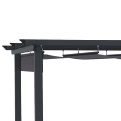 Outsunny Pergola 2,95x2,95 m mit Schiebedach Grau