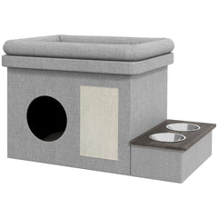 Edelstahl Futternapf Set 2 Näpfe Grau 78x48x49,5 cm