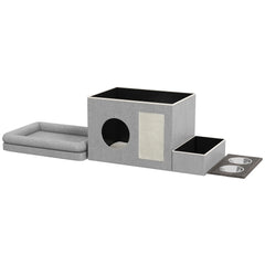 Edelstahl Futternapf Set 2 Näpfe Grau 78x48x49,5 cm