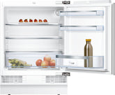 Bosch KUL15AFF0 Serie 6 Unterbau-Kühlschrank, 82 x 60 cm Nische, 123 L, Flachscharnier, Made in Germany, LED-Beleuchtung gleichmäßige Ausleuchtung, MultiBox Lagerung von Obst und Gemüse