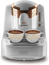 Arzum Okka Türkischer Kaffeemaschine, Vollautomatisch, 3 Tassen Größen, Selbstreinigungsfunktion, 950 ml Wassertank, Überschutzsensor, Kompaktes Design, Schwarz-Gold
