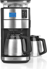BEEM FRESH-AROMA-PERFECT II Filterkaffeemaschine mit Mahlwerk - Thermo | Edelstahl | Thermokanne | 24h-Timer | 1000 W | 180 g Bohnenbehälter
