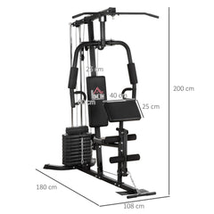 HOMCOM Kraftstation Fitnessstation Latzug Butterfly verstellbar