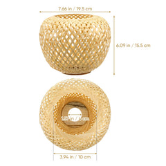 Handwoven Rattan Lampshade for Table Lamp or Pendant Light
