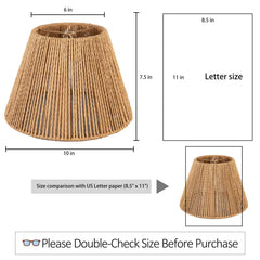Rattan Table Lamp Shade for Table Lamps, Handwoven Natural Fiber Lampshade