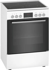Bosch HKR39C250 Serie 4 Elektro-Standherd, 60 cm breit, EcoClean Direct Reinigungshilfe, 3D Heißluft Backen auf 3 Ebenen, LED-Display-Steuerung, erweiterbare Kochzone für großes Kochgeschirr