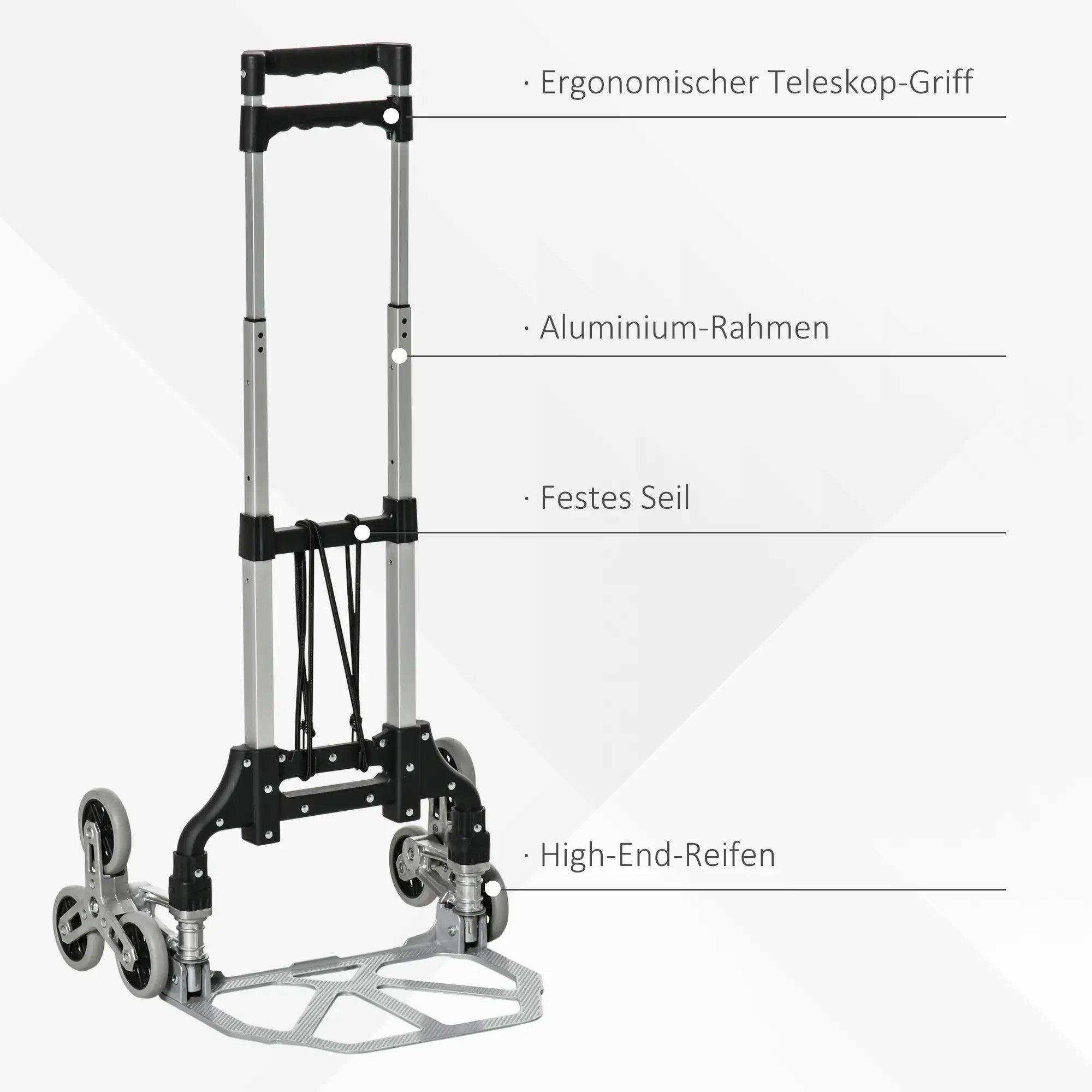 Durhand Treppensteiger Sackkarre 6 Räder faltbar Aluminium