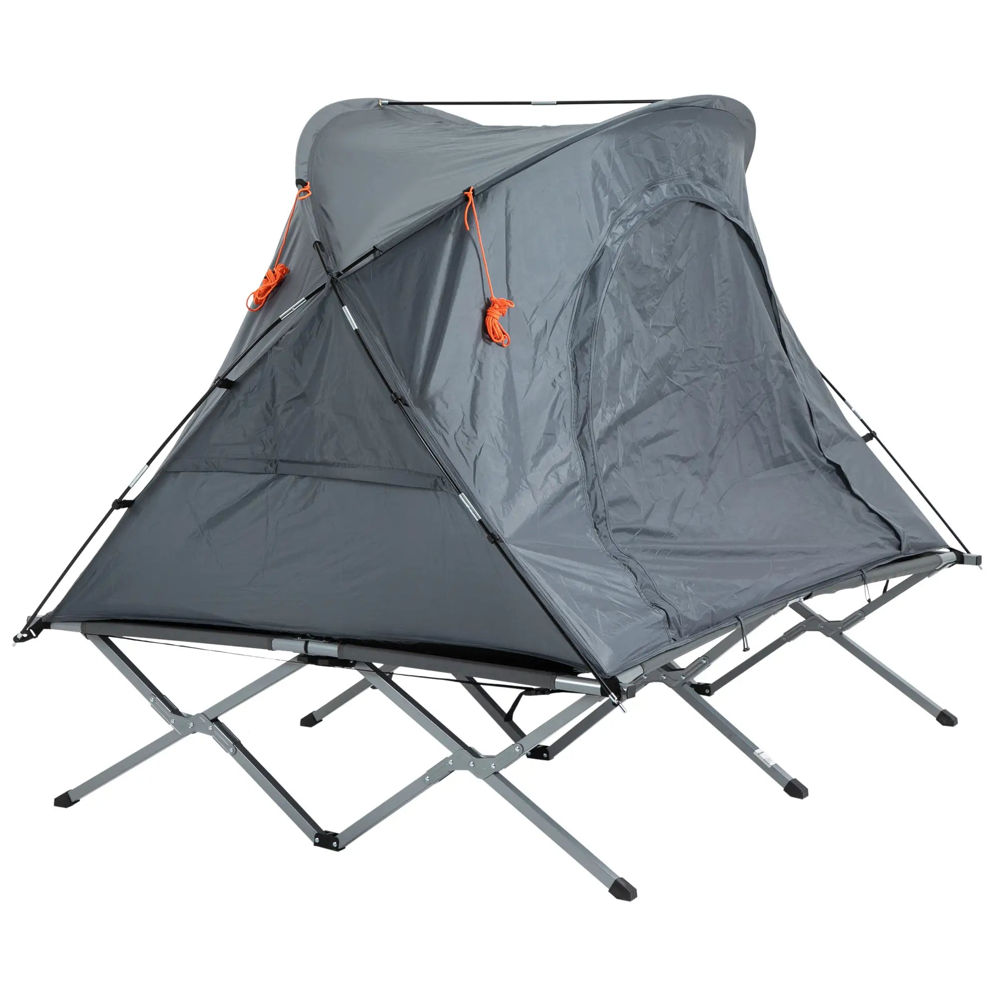 Outsunny Campingbett mit Zelt & Luftmatratze für 2 Personen, 200×146×159 cm, Grau