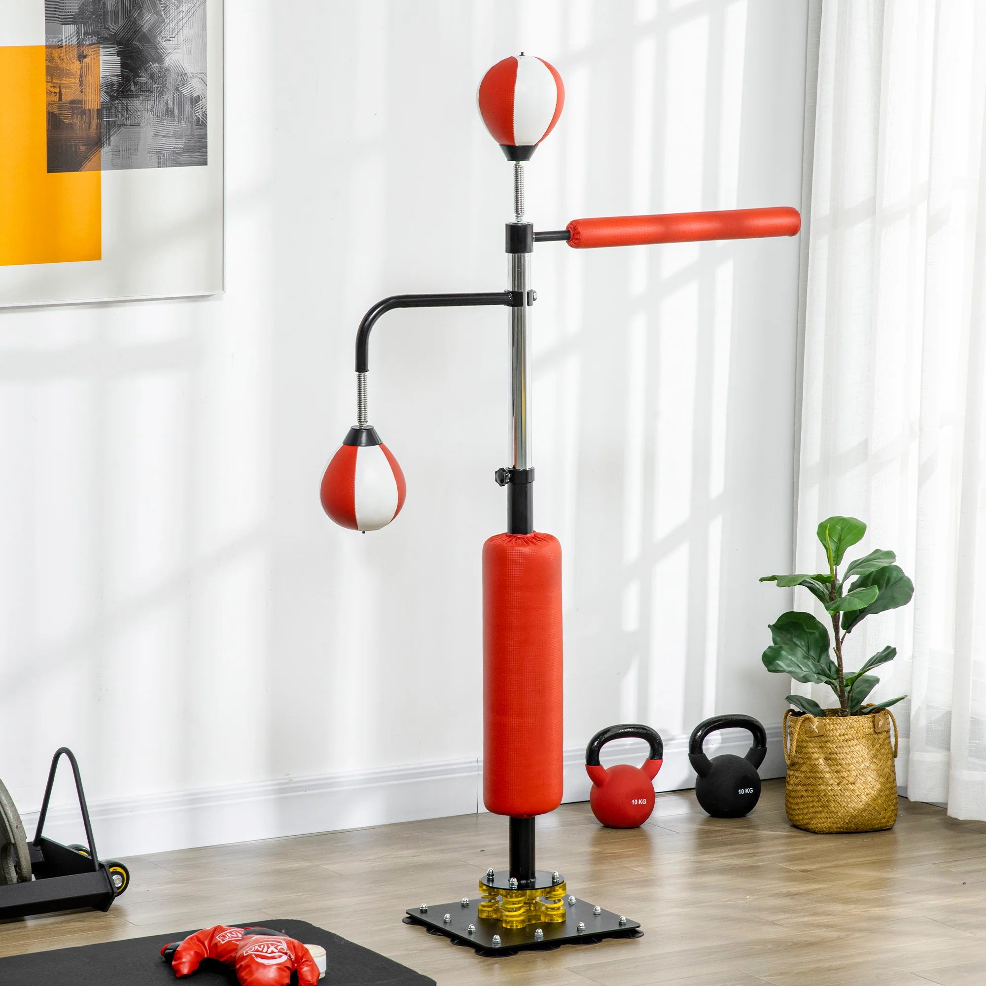 SPORTNOW Standboxsack höhenverstellbar Speedbälle Reflexstange
