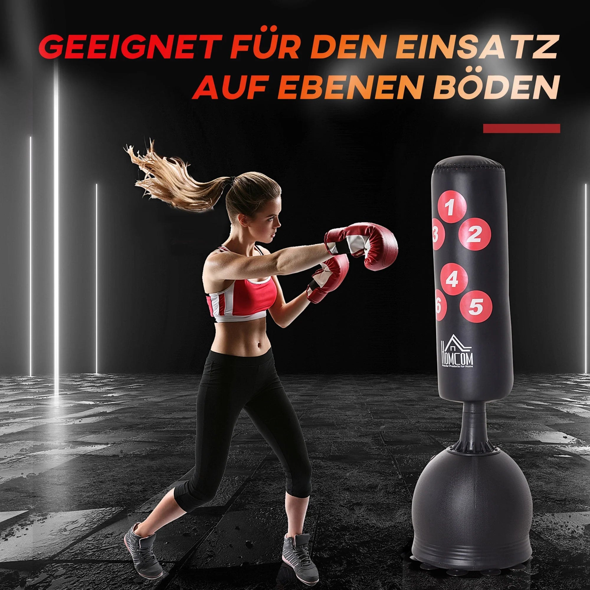 HOMCOM Standboxsack freistehend mit Saugnäpfen & Reflex-System