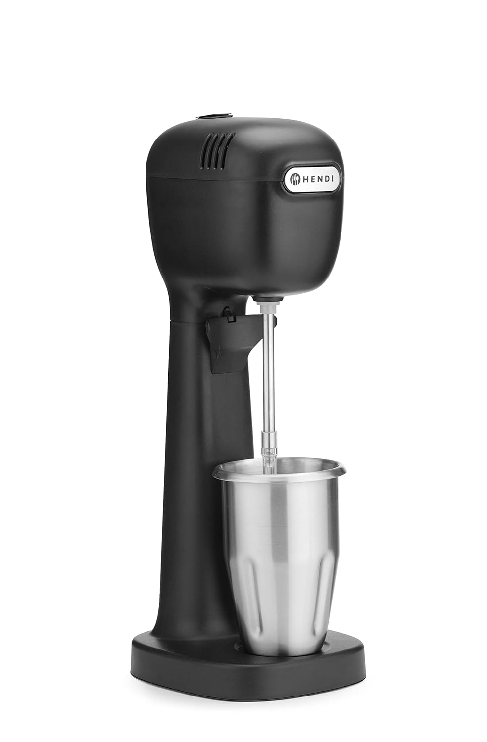 HENDI Milchshake Maker, Inkl. 2 Mixbechers (Edelstahl und Polykarbonat) und 4 austauschbaren Rührwerken, Drink mixer, Frappés, Getränkemixer, 230V/400W, 170x196x(H)490mm, Karamell