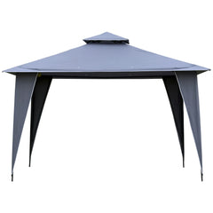 Outsunny Pavillon 3,45x3,45 m mit Doppeldach Grau