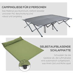 Outsunny Campingbett mit Zelt & Luftmatratze für 2 Personen, 200×146×159 cm, Grau