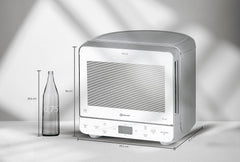 Bauknecht MW 39 WSL / Kombination Grill und Mikrowelle / Crisp Funktion / 700 W / 13 L Garraum / Super-Kompakt Design / Dampfgarfunktion / Schnellauftau-Funktion, Weiß/Silber