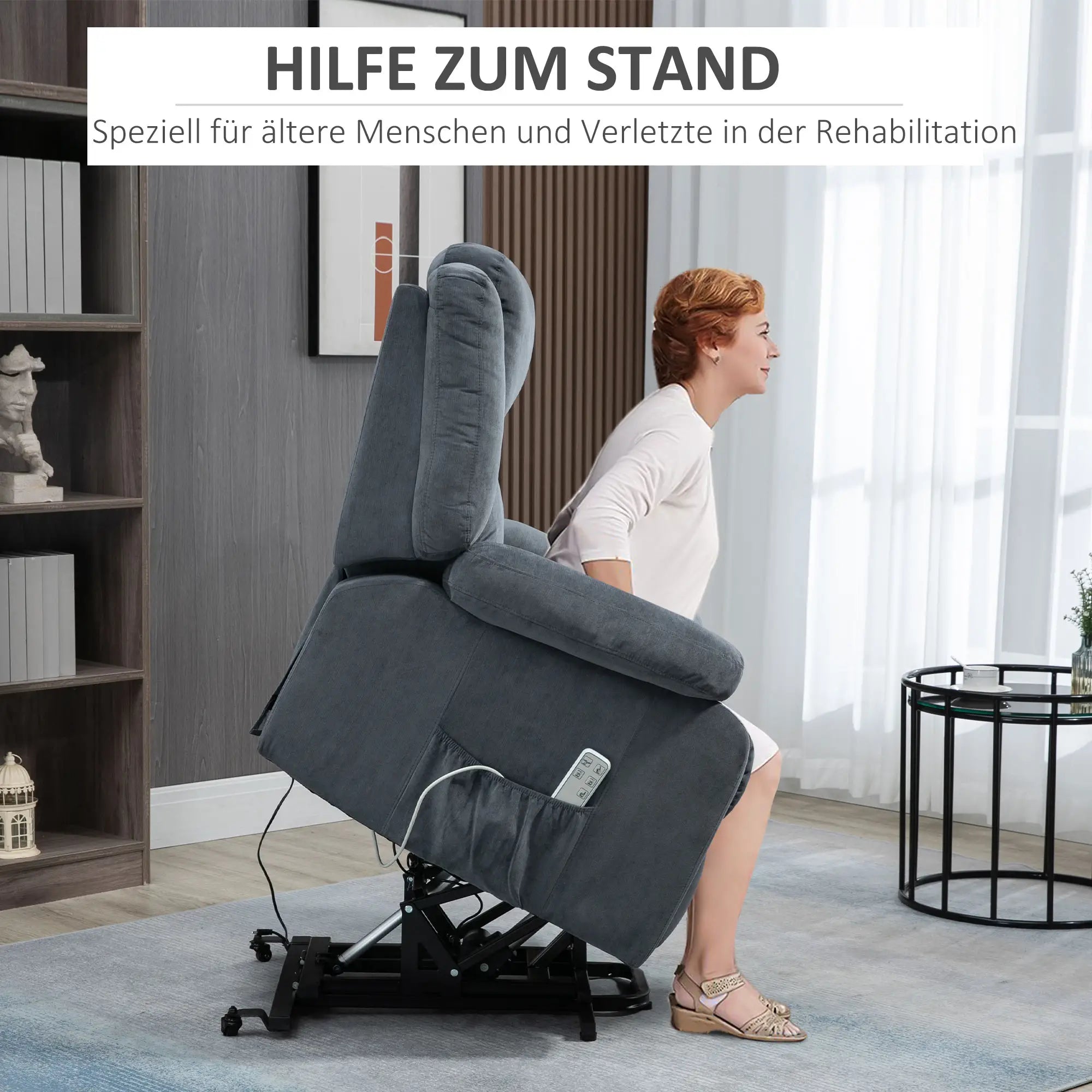 HOMCOM Aufstehsessel Fernsehsessel elektrisch mit Aufstehhilfe
