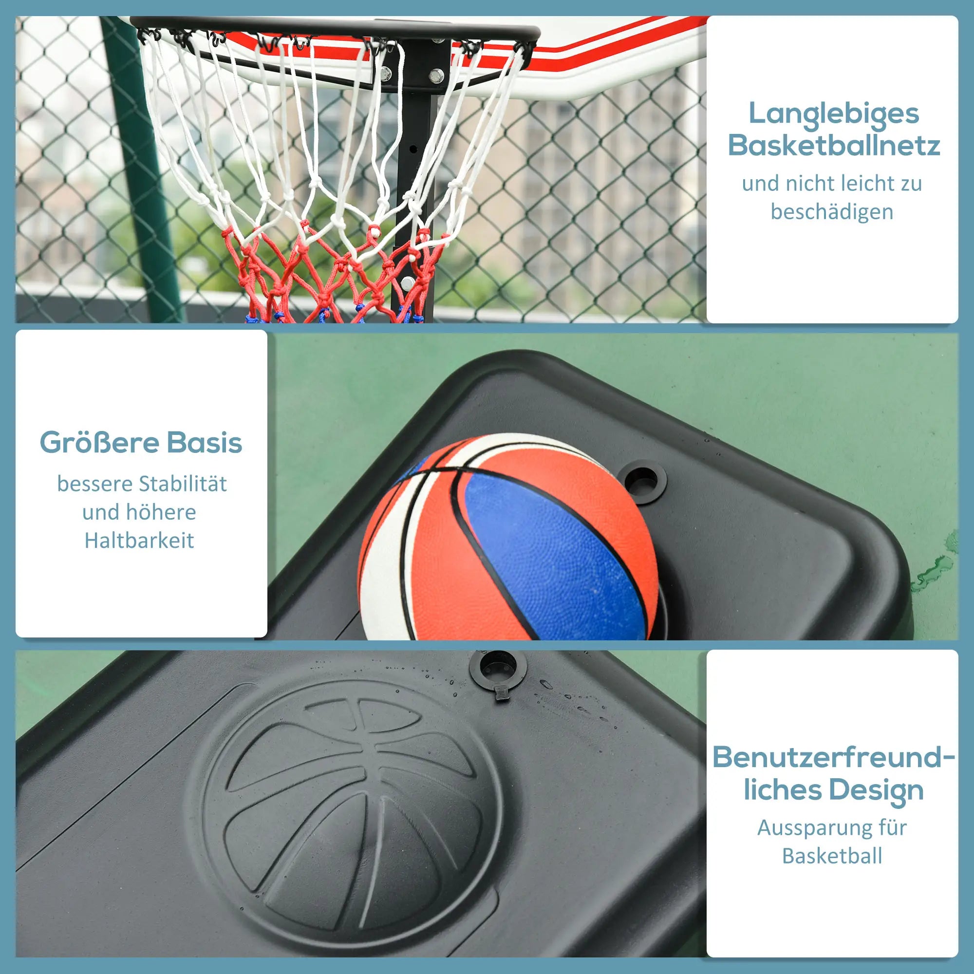 HOMCOM Basketballständer höhenverstellbar rollbar Outdoor Kinder