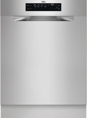 AEG Vollintegrierter Geschirrspüler 60cm, Spülmaschine Serie 7000: mit Glasschutz, Energieklasse A, Besteckschublade, personalisierte Zeit-Steuerung, leise 41dB, ComfortRails, Wasserstopp, FSE7676AP