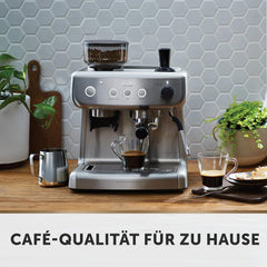 Breville Barista Max Siebträgermaschine | Espressomaschine/Kaffeemaschine mit integriertem Mahlwerk und Milchaufschäumer| 2,8-l-Wasserbehälter | Italienische Pumpe mit 15 Bar | Edelstahl [VCF126X]
