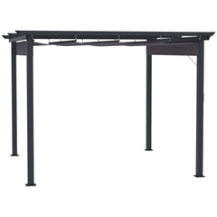 Outsunny Pergola 2,95x2,95 m mit Schiebedach Grau
