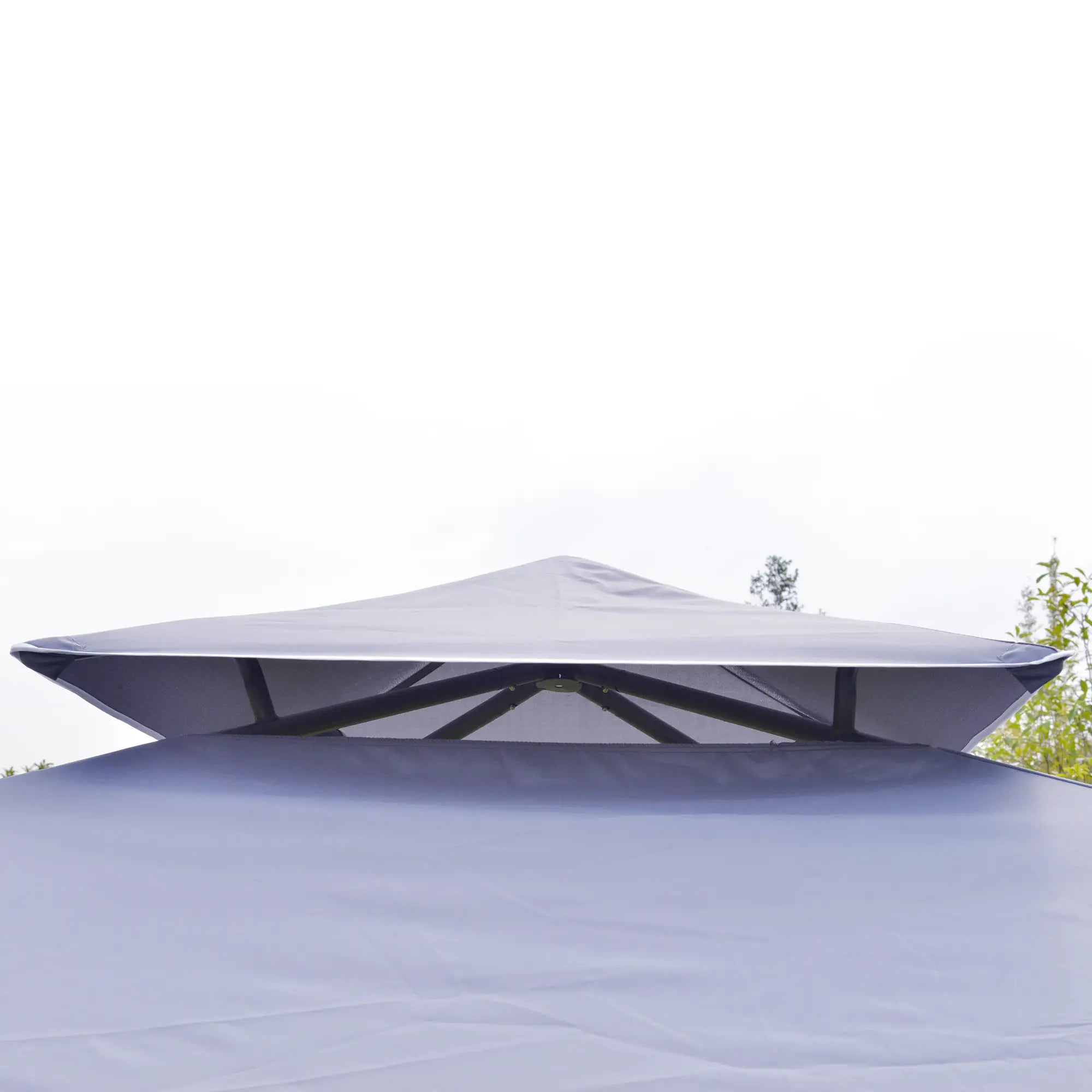 Outsunny Pavillon 3,45x3,45 m mit Doppeldach Grau