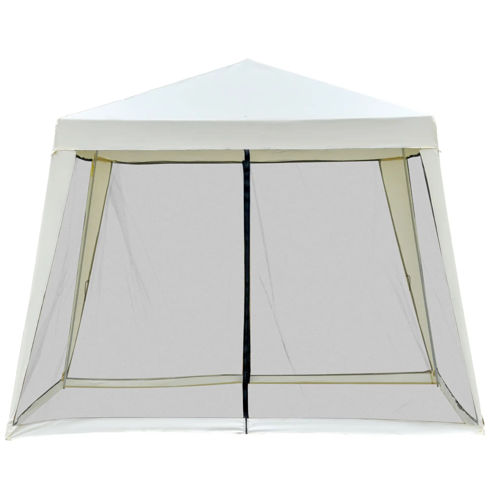 Outsunny Gartenpavillon mit Moskitonetz wasserabweisend cremeweiß