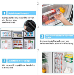 COSTWAY 90L Kühlschrank mit 27L Gefrierfach Kühl-Gefrier-Kombination Standkühlschrank Gefrierschrank mini Kühlschrank (weiß)