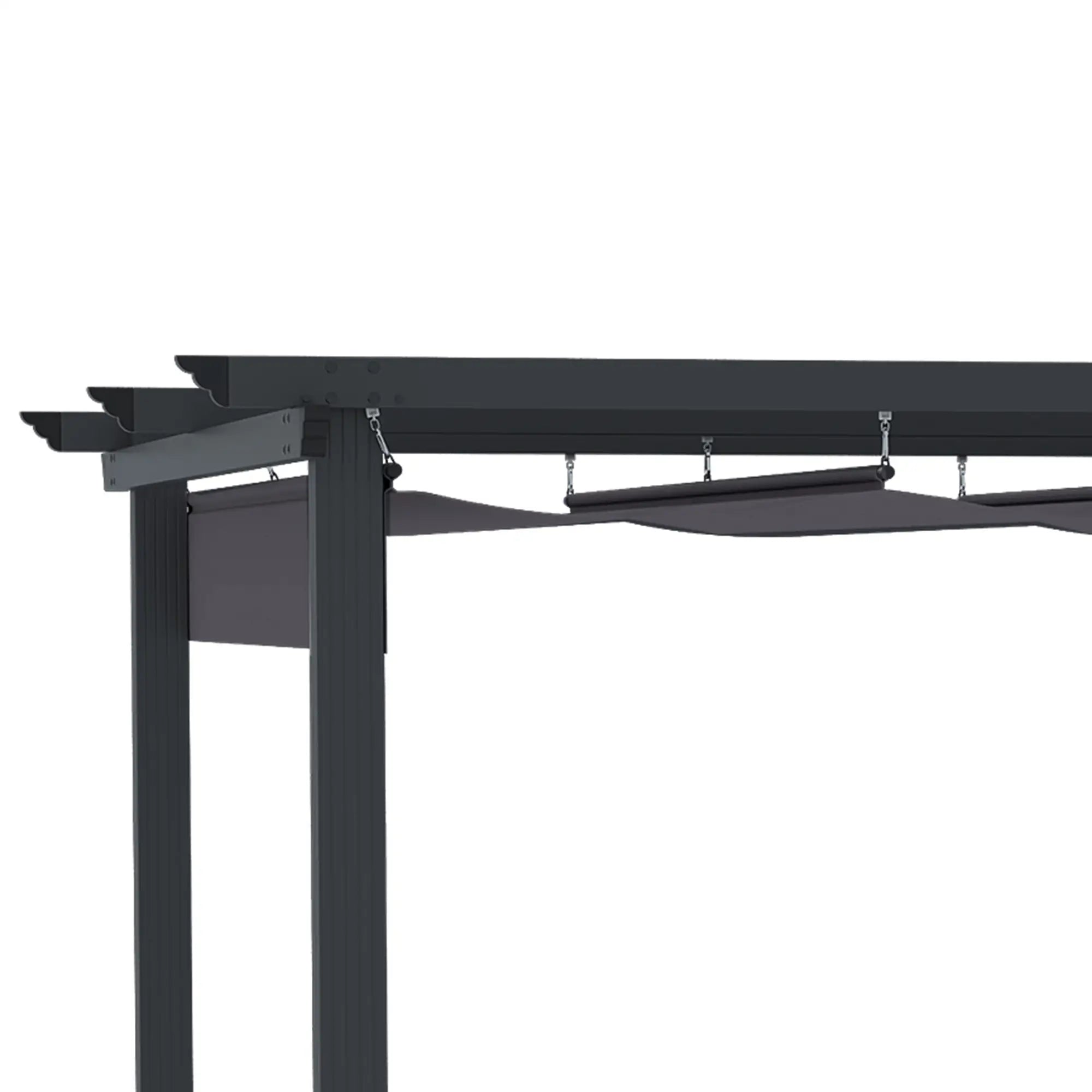Outsunny Pergola 2,95x2,95 m mit Schiebedach Grau