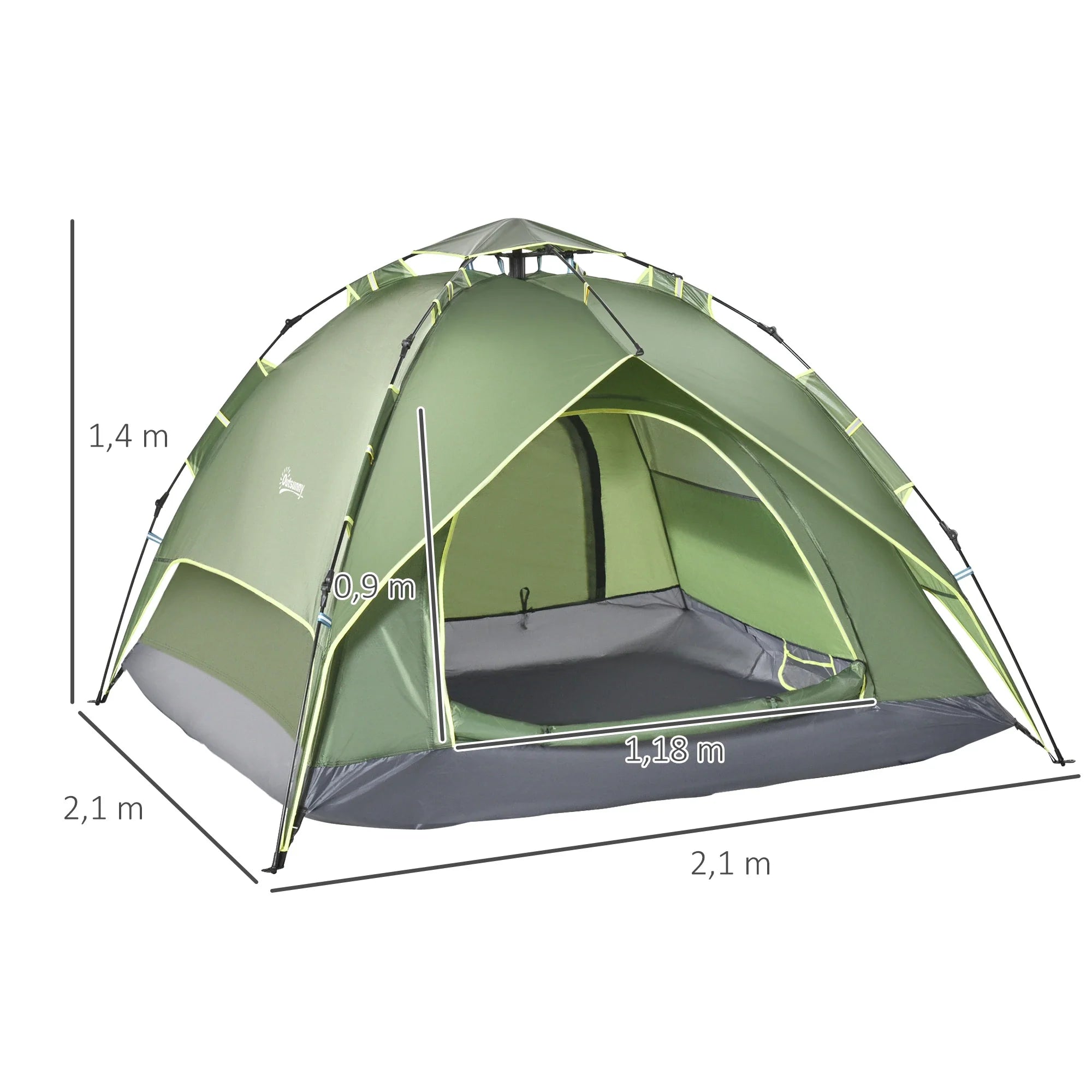 Outsunny Campingzelt 4-Jahreszeiten Quick-Up Überdachung Outdoor