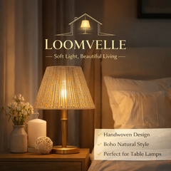 Rattan Table Lamp Shade for Table Lamps, Handwoven Natural Fiber Lampshade