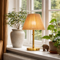 Rattan Table Lamp Shade for Table Lamps, Handwoven Natural Fiber Lampshade