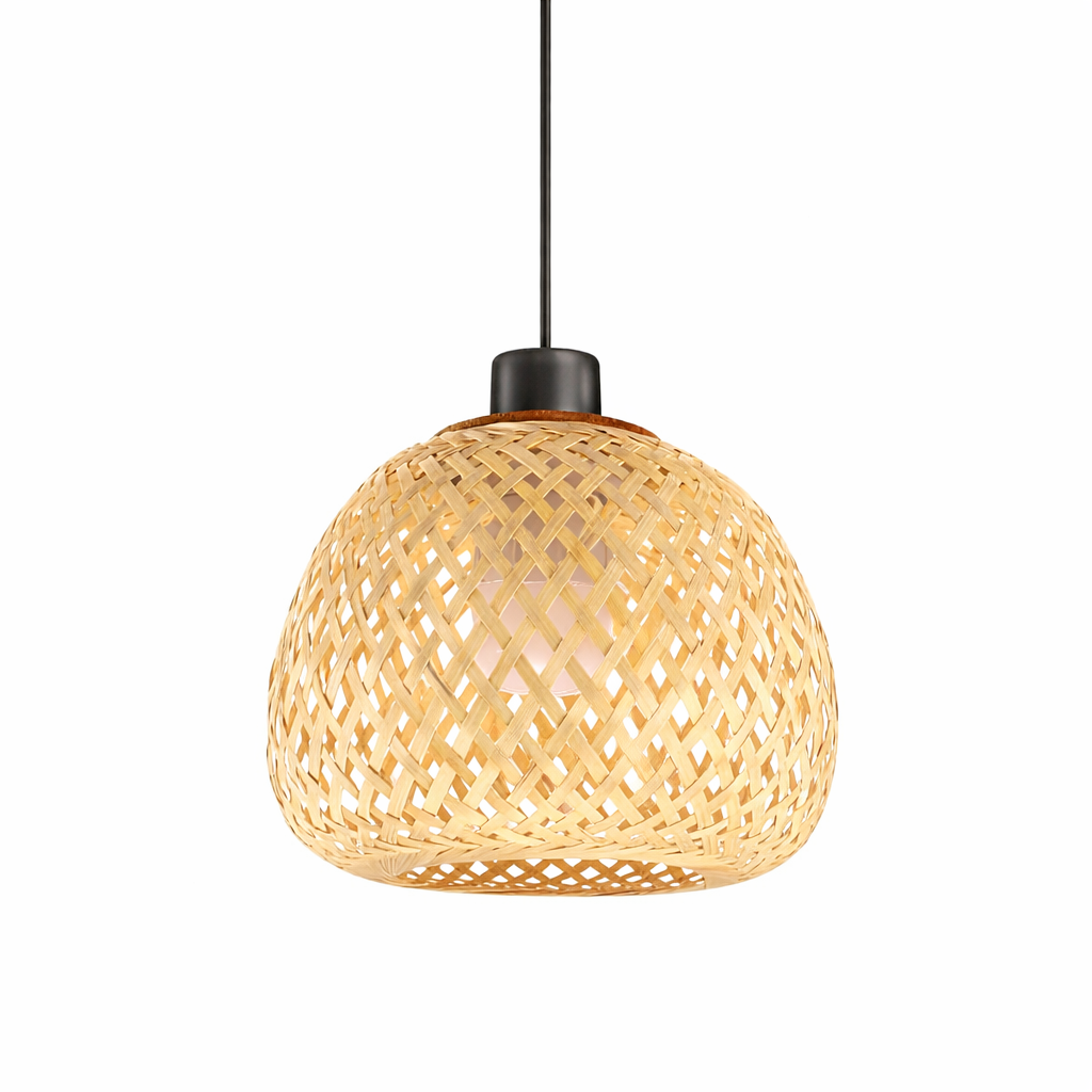 Handwoven Rattan Lampshade for Table Lamp or Pendant Light