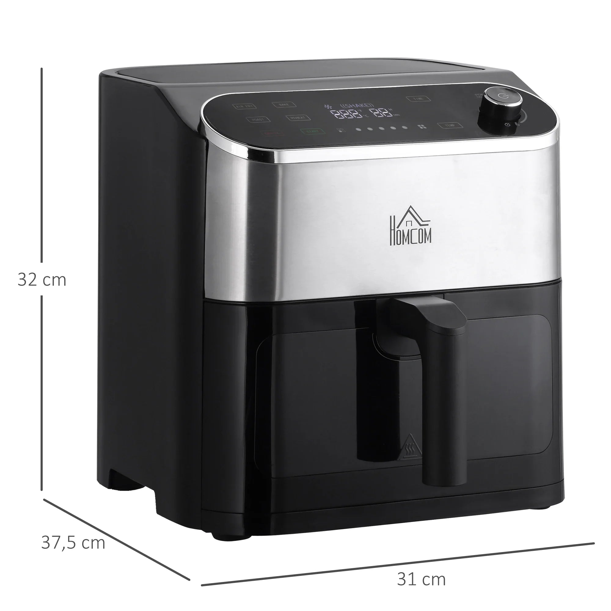 HOMCOM Heißluftfritteuse Airfryer fettarm schnelles Garen