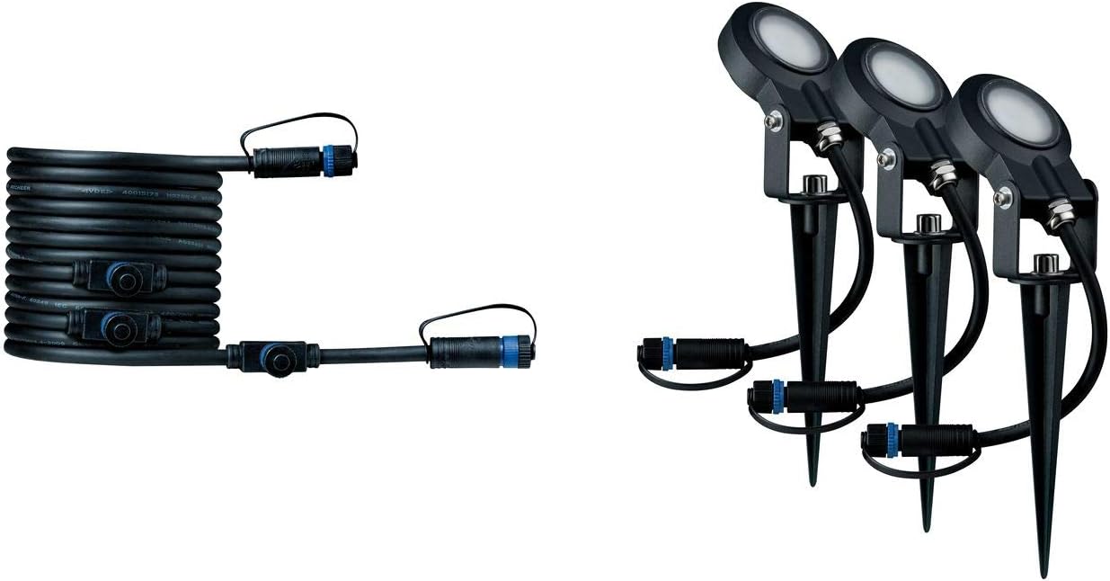 Paulmann Leuchten Paulmann 93696 Outdoor Plug & Shine 3er-Set Spot Sting Basisset IP67 3000K 3 x 6W