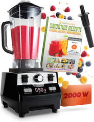 NUTRI-BLENDER MAX+ Hochleistungsmixer 2000W Standmixer Smoothie Hochleistung Smoothie-Maker Profi Mixer Blender - 2L Tritan, BPA-FREI, 9 Stufen, Digital-Timer Inkl. Smoothie Rezeptbuch