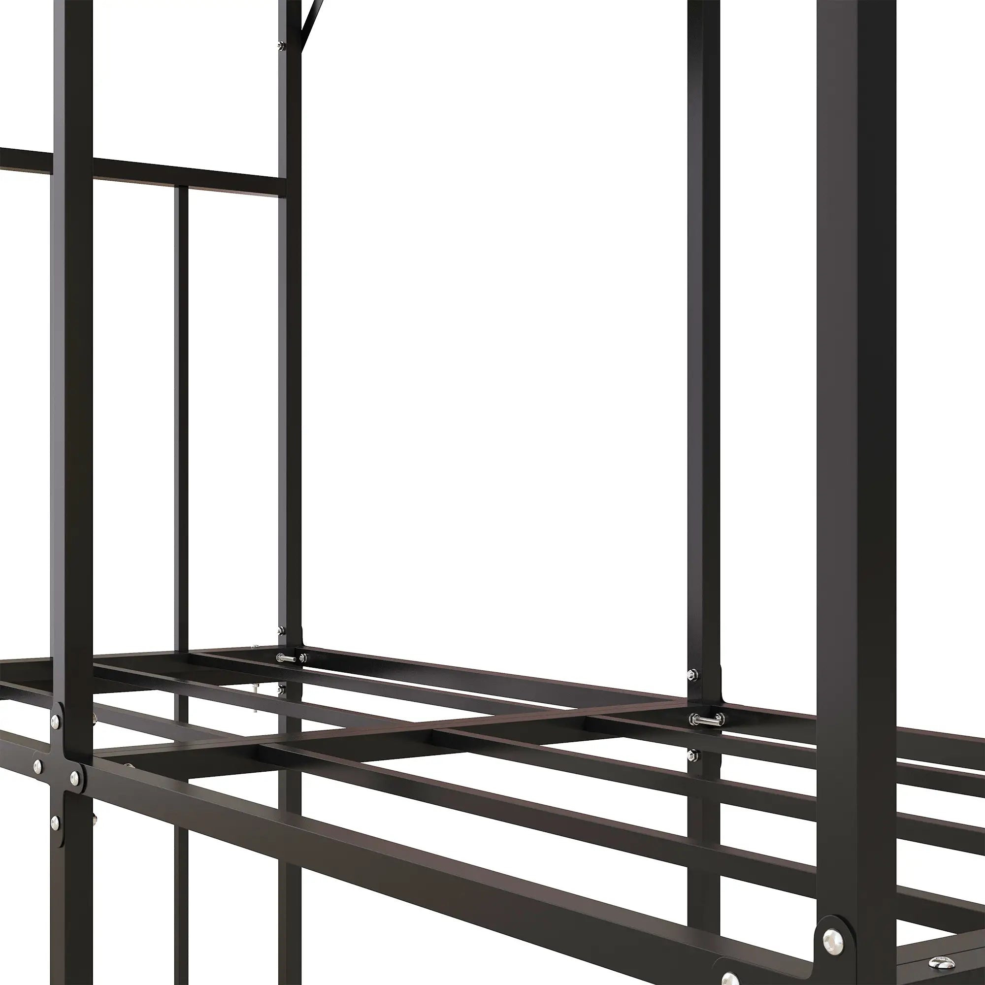 Outsunny Kaminholzregal 1,17 m³ mit Abdeckung, Schwarz