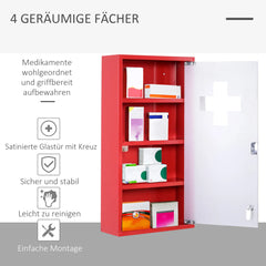 HOMCOM Medizinschrank abschließbar Tip-On Automatik Sicherheitsglas