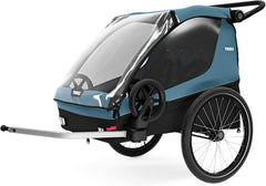 Thule Courier Fahrradanhänger Hunde, Fahrradanhänger für 2 Kinder Aegean Blue One-Size