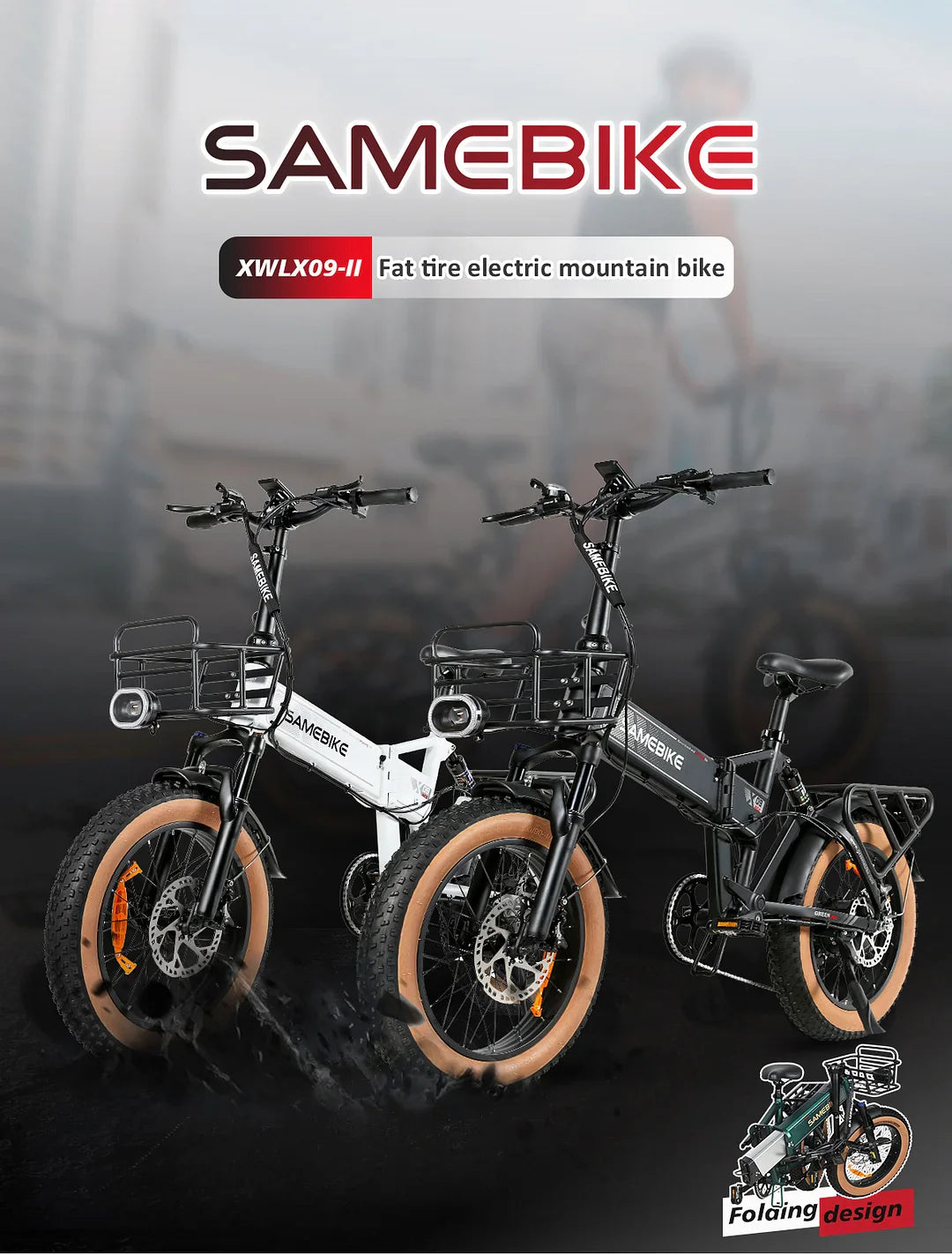SAMEBIKE XWLX09-II 1000W Motor, 48V 15Ah, 50 km/h, Mountain Ebike
