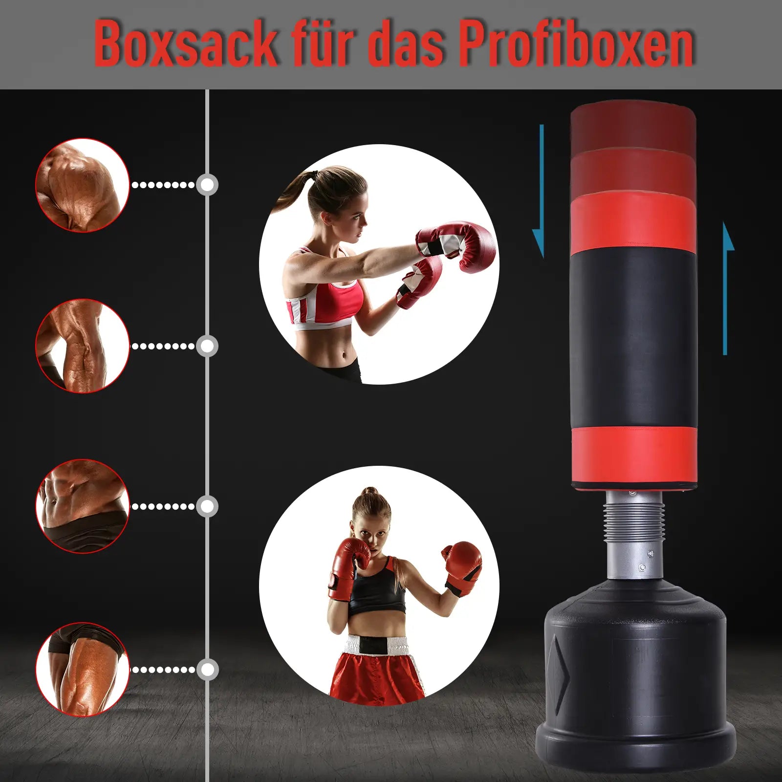 HOMCOM Standboxsack höhenverstellbar gelenkschonende Polsterung
