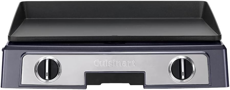 Cuisinart Hot Plate Entertaining Grill & Griddle | XL Elektrischer Plancha Grill, Teppanyaki Grillplatte für zu Hause | Antihaftbeschichtete abnehmbare Platte, 2-Zonen-Temperaturregelung bis zu 260°C
