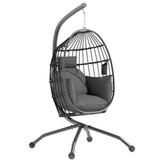 Outsunny Hängesessel Outdoor faltbar mit Becherhalter