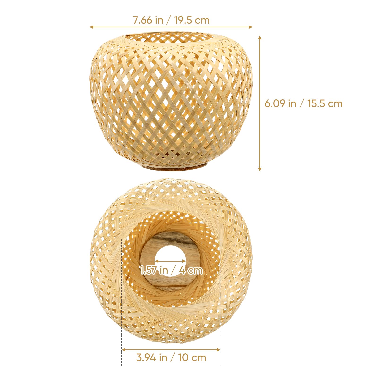 Handwoven Rattan Lampshade for Table Lamp or Pendant Light
