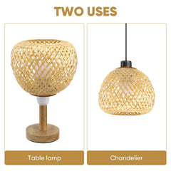 Handwoven Rattan Lampshade for Table Lamp or Pendant Light
